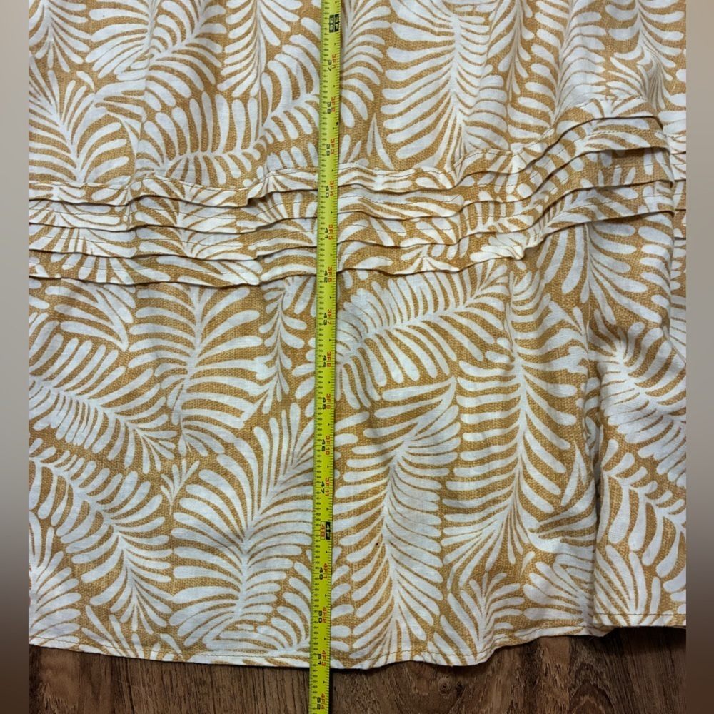 Rachel Zoe Cream and Mustard Leaf-Print Maxi Dress - Picture 7 of 7